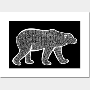 Polar Bear - hand drawn detailed polar bear lovers design Posters and Art